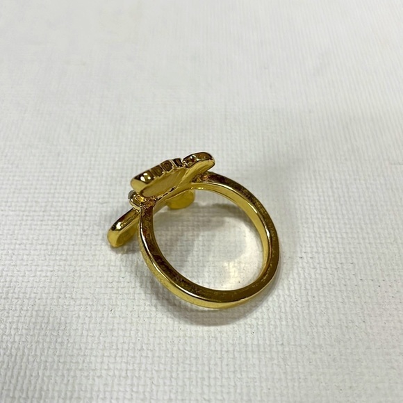 Butterfly Enamel Rhinestone Gold Ring - Picture 9 of 13